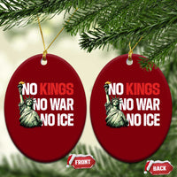 No Kings No Wars No Ice Statue of Liberty Ceramic Ornament American Flag Patriotic Protest Human Rights