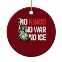 No Kings No Wars No Ice Statue of Liberty Ceramic Ornament American Flag Patriotic Protest Human Rights