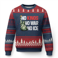No Kings No Wars No Ice Statue of Liberty Ugly Christmas Sweater American Flag Patriotic Protest Human Rights