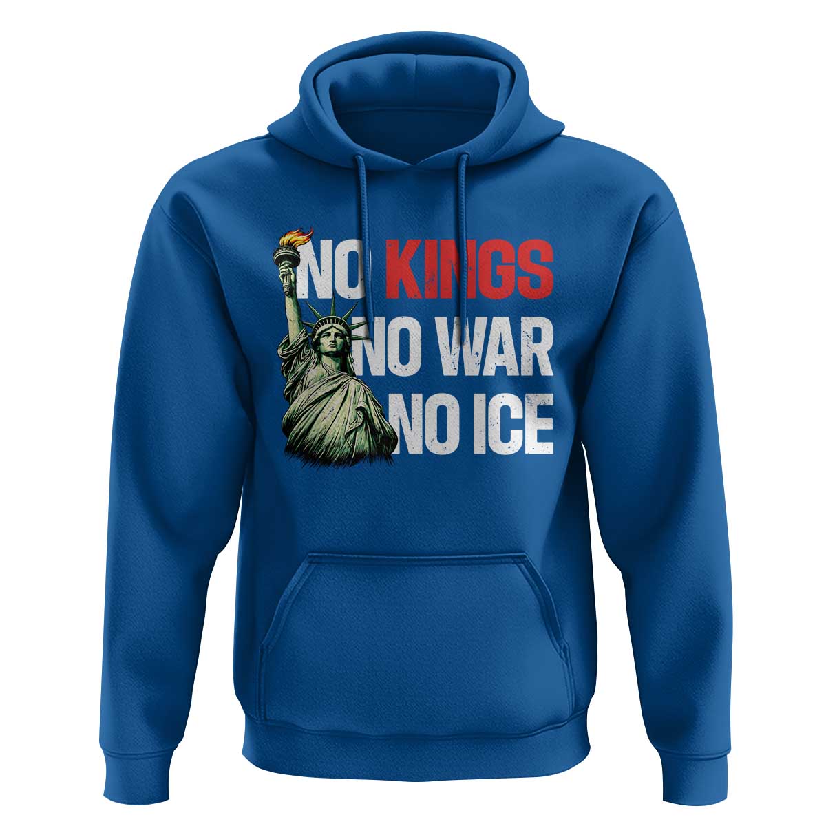 No Kings No Wars No Ice Statue of Liberty Hoodie American Flag Patriotic Protest Human Rights
