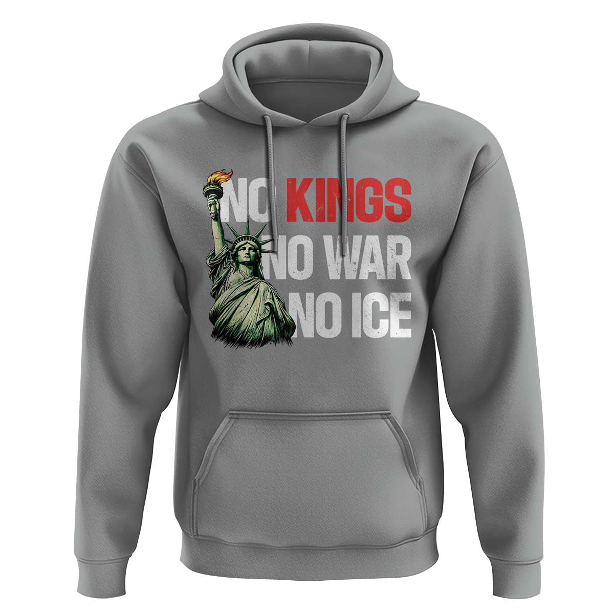 No Kings No Wars No Ice Statue of Liberty Hoodie American Flag Patriotic Protest Human Rights