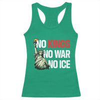 No Kings No Wars No Ice Statue of Liberty Racerback Tank Top American Flag Patriotic Protest Human Rights