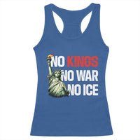 No Kings No Wars No Ice Statue of Liberty Racerback Tank Top American Flag Patriotic Protest Human Rights