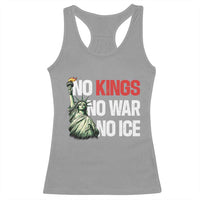 No Kings No Wars No Ice Statue of Liberty Racerback Tank Top American Flag Patriotic Protest Human Rights