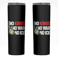 No Kings No Wars No Ice Statue of Liberty Skinny Tumbler American Flag Patriotic Protest Human Rights