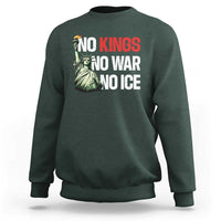 No Kings No Wars No Ice Statue of Liberty Sweatshirt American Flag Patriotic Protest Human Rights