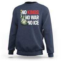 No Kings No Wars No Ice Statue of Liberty Sweatshirt American Flag Patriotic Protest Human Rights
