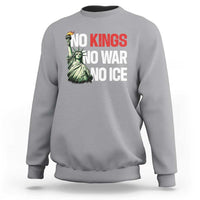 No Kings No Wars No Ice Statue of Liberty Sweatshirt American Flag Patriotic Protest Human Rights