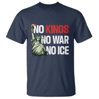No Kings No Wars No Ice Statue of Liberty T Shirt American Flag Patriotic Protest Human Rights