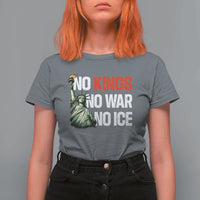 No Kings No Wars No Ice Statue of Liberty T Shirt For Women American Flag Patriotic Protest Human Rights