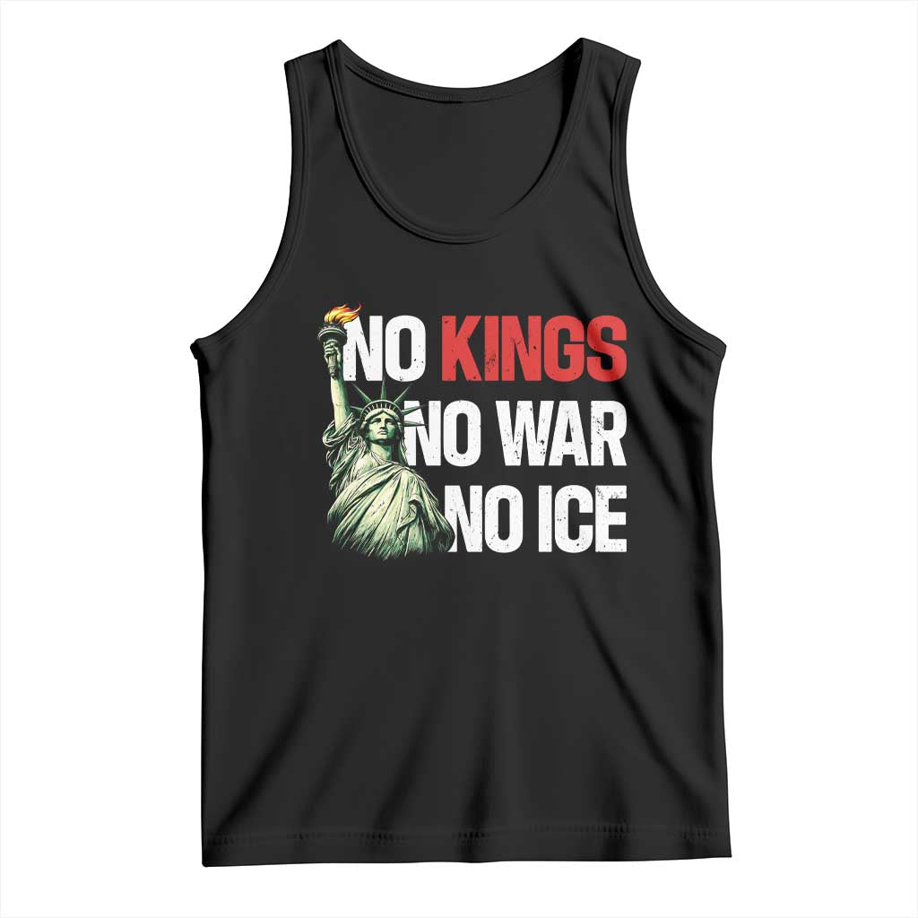 No Kings No Wars No Ice Statue of Liberty Tank Top American Flag Patriotic Protest Human Rights