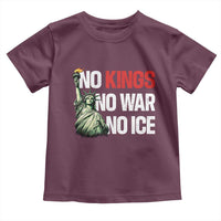 No Kings No Wars No Ice Statue of Liberty Toddler T Shirt American Flag Patriotic Protest Human Rights