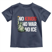 No Kings No Wars No Ice Statue of Liberty Toddler T Shirt American Flag Patriotic Protest Human Rights
