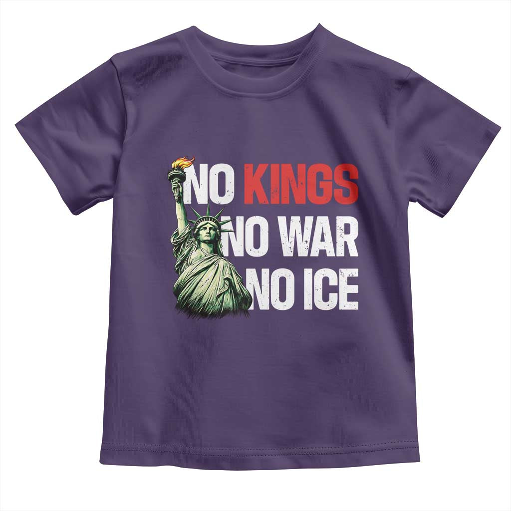 No Kings No Wars No Ice Statue of Liberty Toddler T Shirt American Flag Patriotic Protest Human Rights