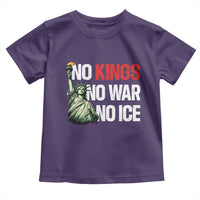 No Kings No Wars No Ice Statue of Liberty Toddler T Shirt American Flag Patriotic Protest Human Rights