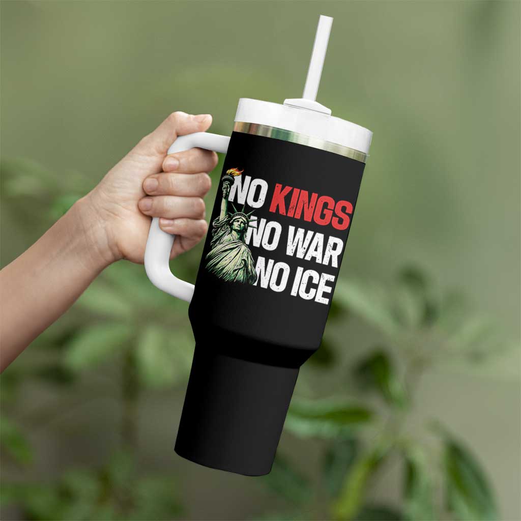 No Kings No Wars No Ice Statue of Liberty Tumbler With Handle American Flag Patriotic Protest Human Rights