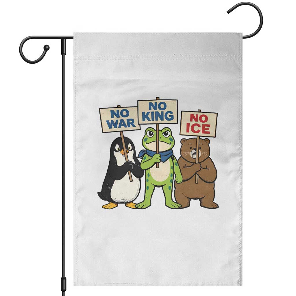 No Wars No Ice No Kings Animal Protest Garden Flag Frog Penguin Bear Resist Human Rights Activist