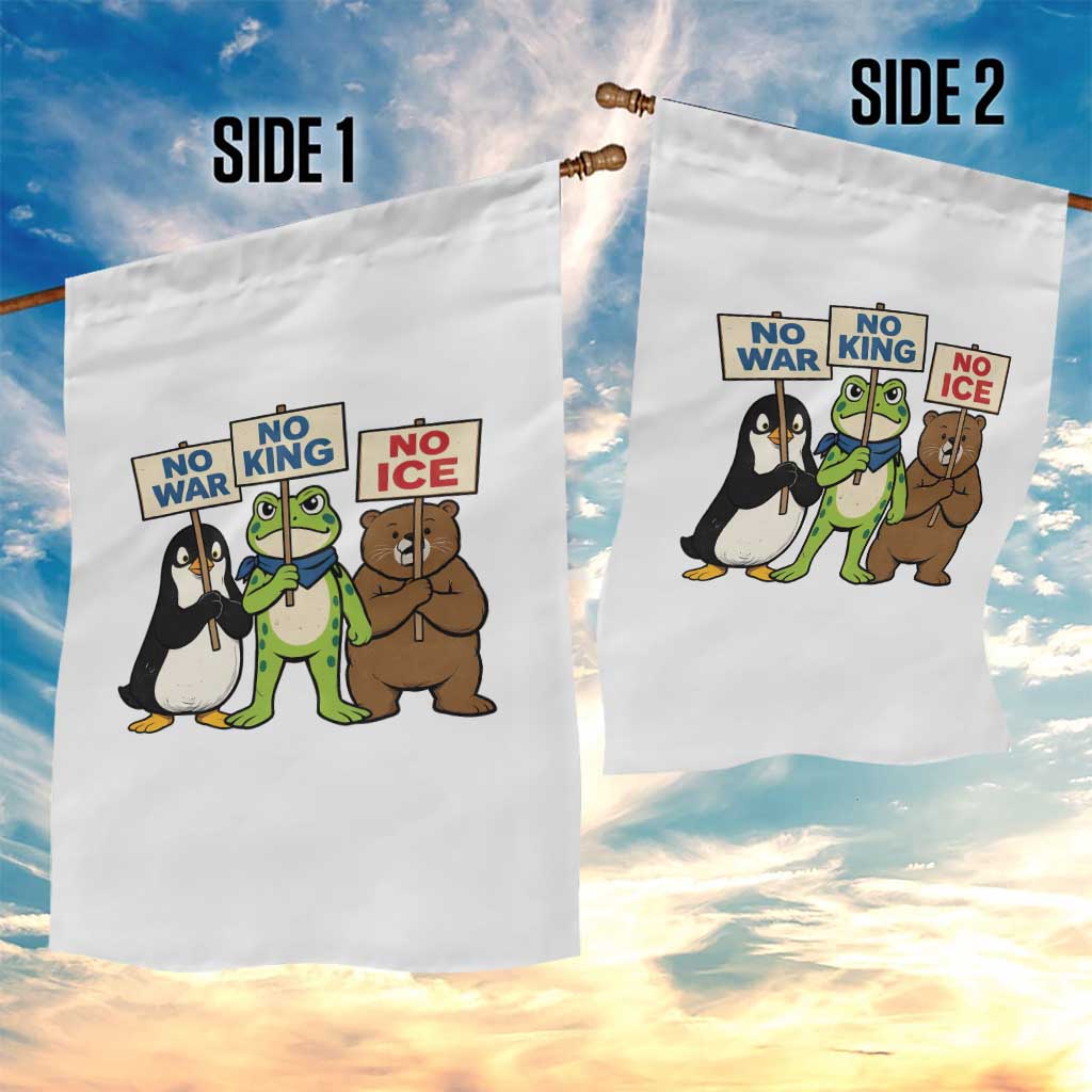 No Wars No Ice No Kings Animal Protest Garden Flag Frog Penguin Bear Resist Human Rights Activist