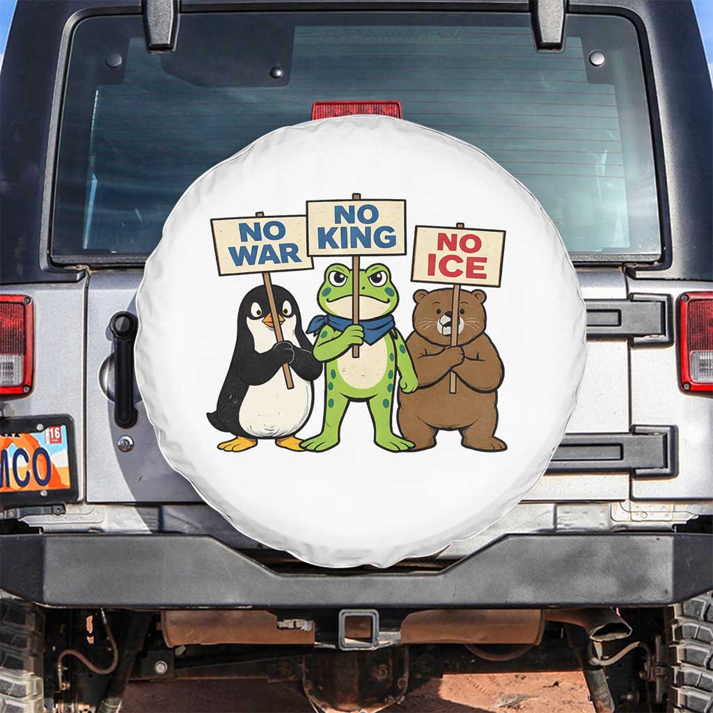 No Wars No Ice No Kings Animal Protest Spare Tire Cover Frog Penguin Bear Resist Human Rights Activist