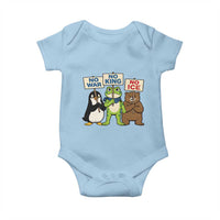 No Wars No Ice No Kings Animal Protest Baby Onesie Frog Penguin Bear Resist Human Rights Activist