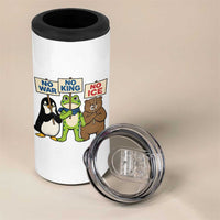 No Wars No Ice No Kings Animal Protest 4 in 1 Can Cooler Tumbler Frog Penguin Bear Resist Human Rights Activist