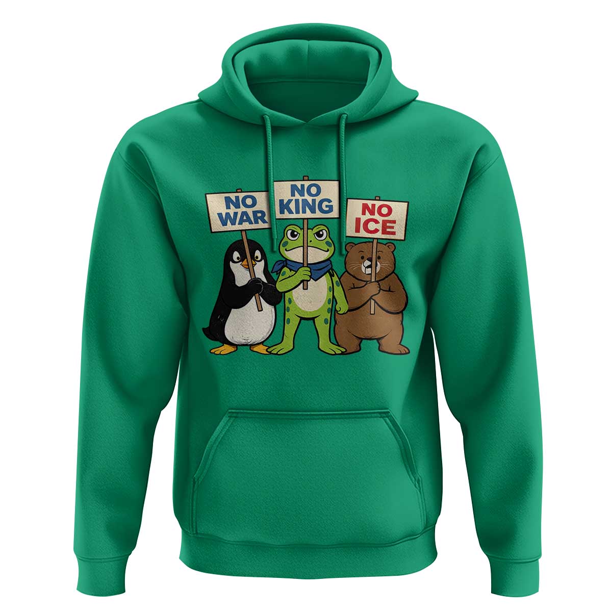 No Wars No Ice No Kings Animal Protest Hoodie Frog Penguin Bear Resist Human Rights Activist