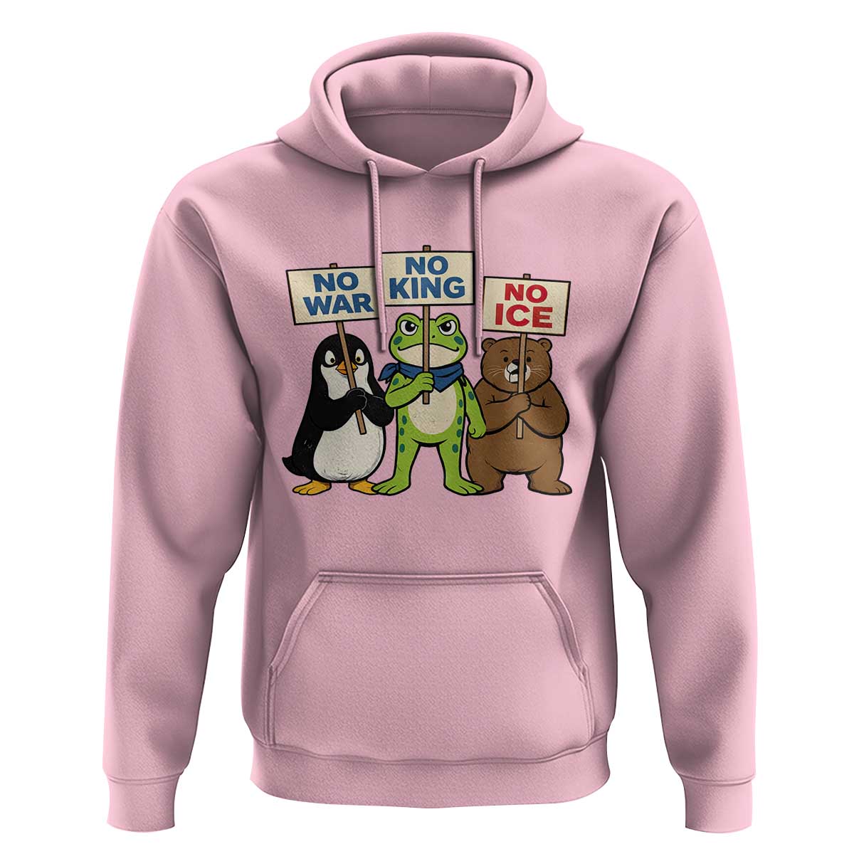 No Wars No Ice No Kings Animal Protest Hoodie Frog Penguin Bear Resist Human Rights Activist