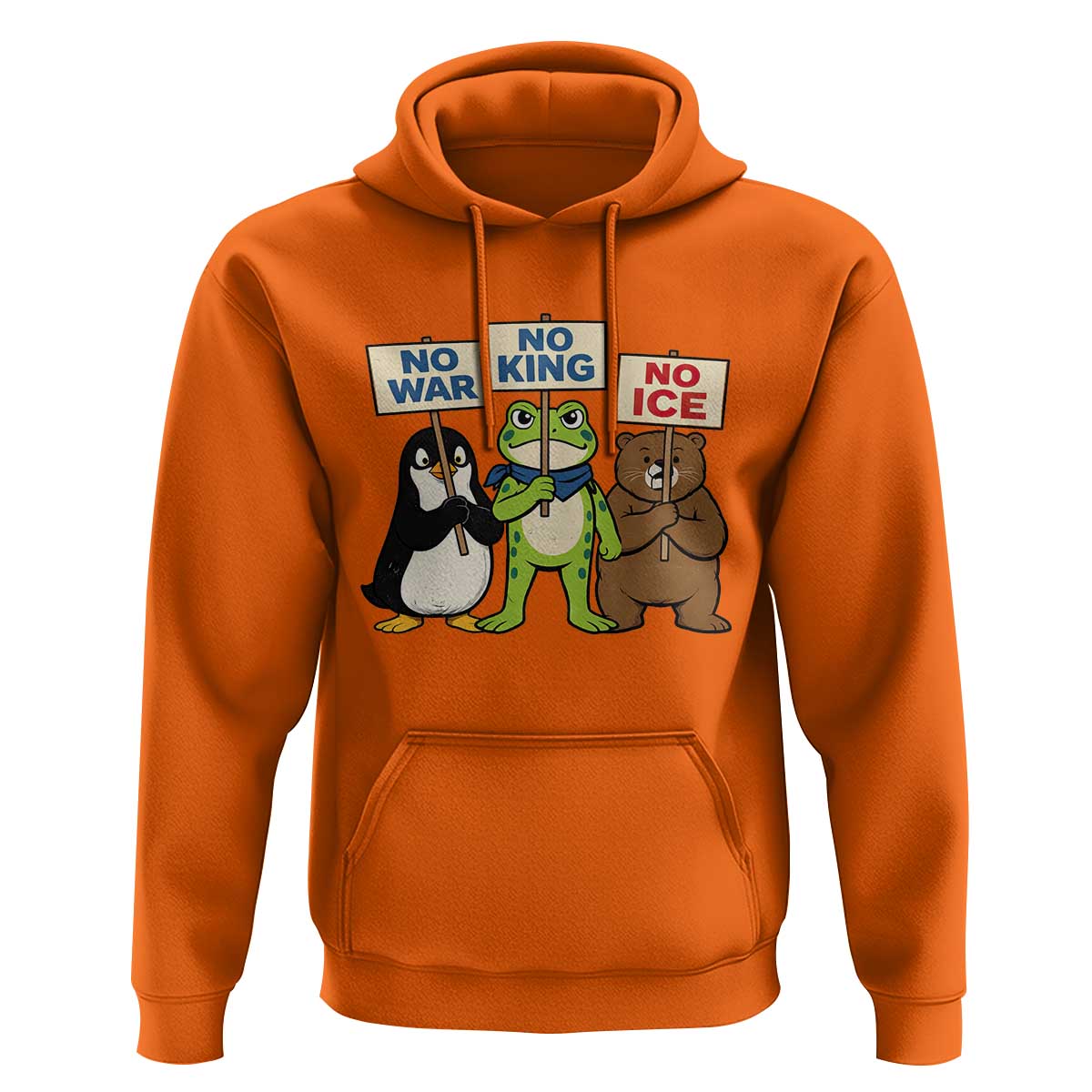 No Wars No Ice No Kings Animal Protest Hoodie Frog Penguin Bear Resist Human Rights Activist