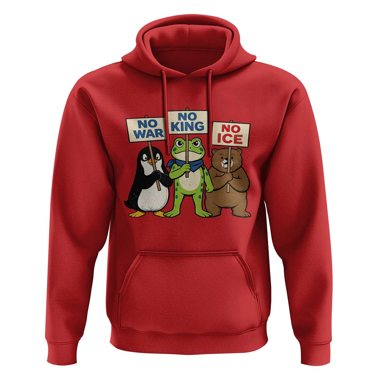 No Wars No Ice No Kings Animal Protest Hoodie Frog Penguin Bear Resist Human Rights Activist