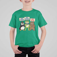 No Wars No Ice No Kings Animal Protest T Shirt For Kid Frog Penguin Bear Resist Human Rights Activist