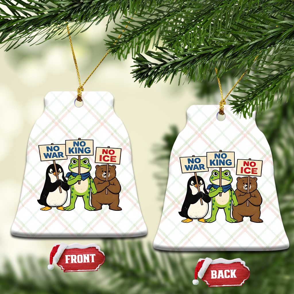 No Wars No Ice No Kings Animal Protest Ceramic Ornament Frog Penguin Bear Resist Human Rights Activist