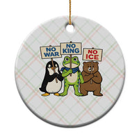 No Wars No Ice No Kings Animal Protest Ceramic Ornament Frog Penguin Bear Resist Human Rights Activist