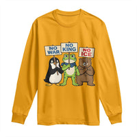 No Wars No Ice No Kings Animal Protest Long Sleeve Shirt Frog Penguin Bear Resist Human Rights Activist
