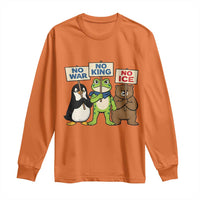No Wars No Ice No Kings Animal Protest Long Sleeve Shirt Frog Penguin Bear Resist Human Rights Activist