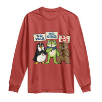 No Wars No Ice No Kings Animal Protest Long Sleeve Shirt Frog Penguin Bear Resist Human Rights Activist
