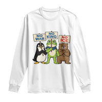 No Wars No Ice No Kings Animal Protest Long Sleeve Shirt Frog Penguin Bear Resist Human Rights Activist