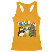 No Wars No Ice No Kings Animal Protest Racerback Tank Top Frog Penguin Bear Resist Human Rights Activist
