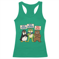 No Wars No Ice No Kings Animal Protest Racerback Tank Top Frog Penguin Bear Resist Human Rights Activist