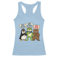 No Wars No Ice No Kings Animal Protest Racerback Tank Top Frog Penguin Bear Resist Human Rights Activist