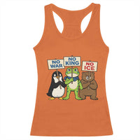 No Wars No Ice No Kings Animal Protest Racerback Tank Top Frog Penguin Bear Resist Human Rights Activist