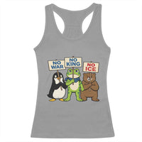 No Wars No Ice No Kings Animal Protest Racerback Tank Top Frog Penguin Bear Resist Human Rights Activist