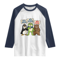 No Wars No Ice No Kings Animal Protest Raglan Shirt Frog Penguin Bear Resist Human Rights Activist