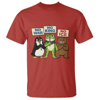 No Wars No Ice No Kings Animal Protest T Shirt Frog Penguin Bear Resist Human Rights Activist