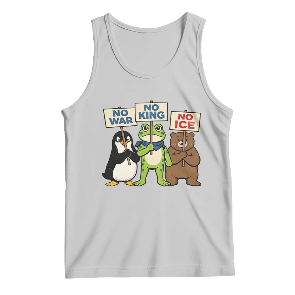 No Wars No Ice No Kings Animal Protest Tank Top Frog Penguin Bear Resist Human Rights Activist