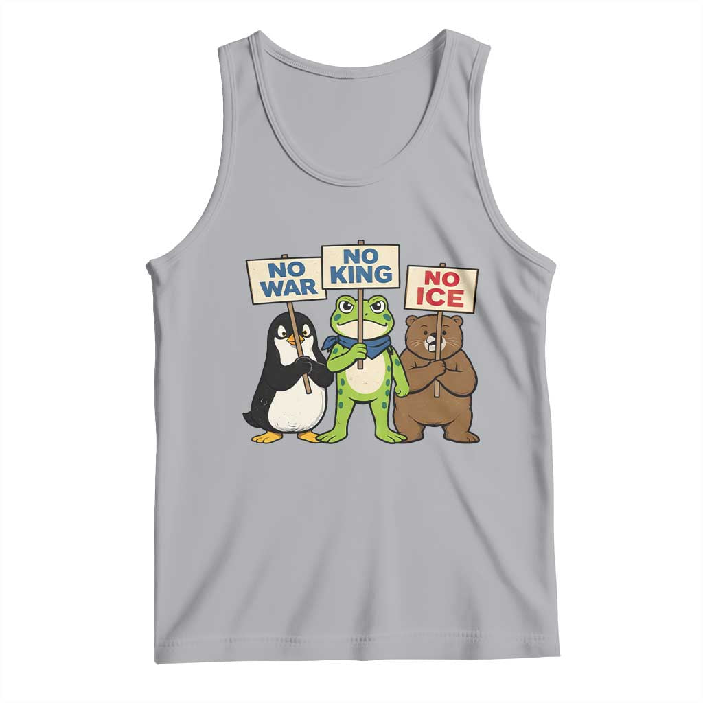 No Wars No Ice No Kings Animal Protest Tank Top Frog Penguin Bear Resist Human Rights Activist