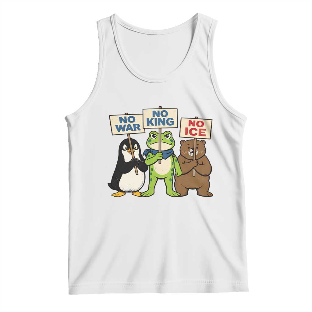 No Wars No Ice No Kings Animal Protest Tank Top Frog Penguin Bear Resist Human Rights Activist