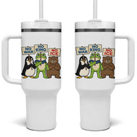 No Wars No Ice No Kings Animal Protest Tumbler With Handle Frog Penguin Bear Resist Human Rights Activist