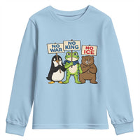No Wars No Ice No Kings Animal Protest Youth Sweatshirt Frog Penguin Bear Resist Human Rights Activist