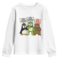 No Wars No Ice No Kings Animal Protest Youth Sweatshirt Frog Penguin Bear Resist Human Rights Activist