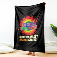 No Wars No Ice No Kings Retro Rainbow Throw Blanket Remove Nasty Orange Stains Protest Political Satire